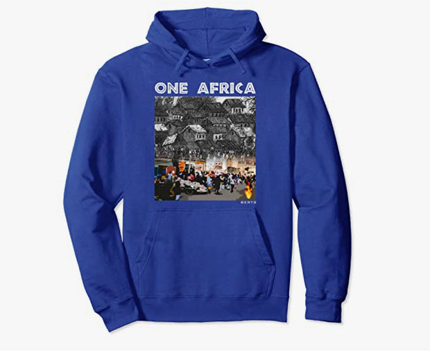 One Africa design blue by Berts Unisex fit