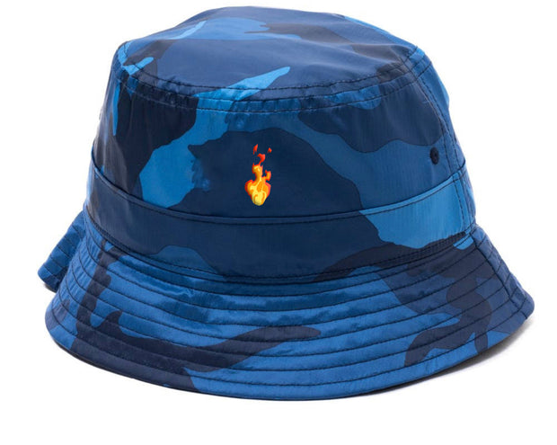 Blue camouflage flame Bucket hat by Berts