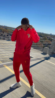 Red African Map Design Hoodie & Jogger Set