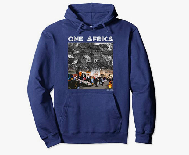 One Africa design dark blue by Berts Unisex fit