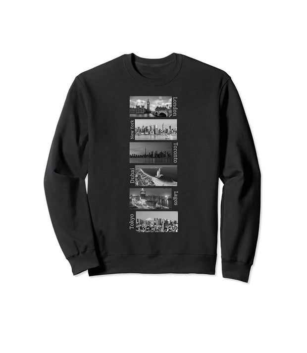 City View BW Pullover Sweatshirt design by Berts Unisex