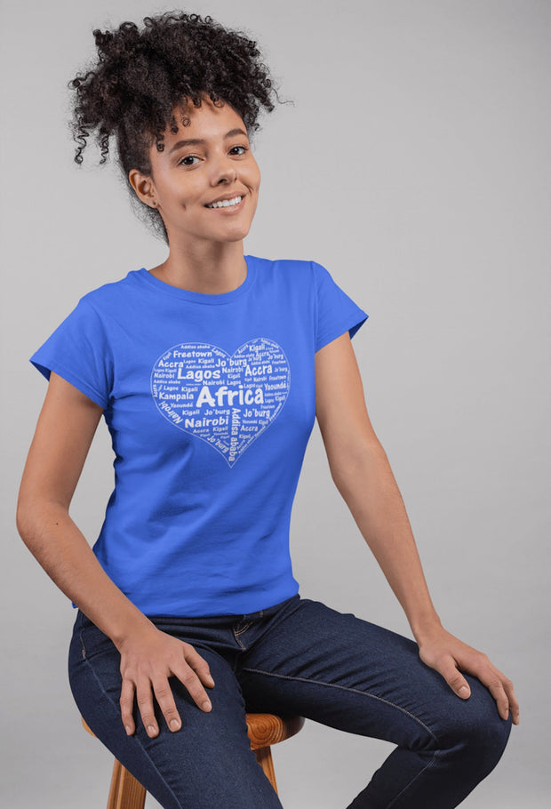 African love Blue T-shirt by Berts