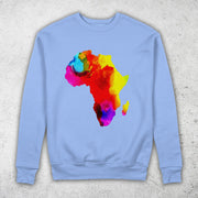 Water Color African Map Paint Design Pullover Sweatshirt by Berts