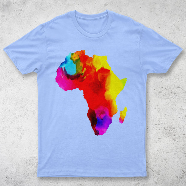 Water Color African Map Short Sleeve T-Shirt by Berts