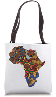 Ankara African Map Design Tote Bags